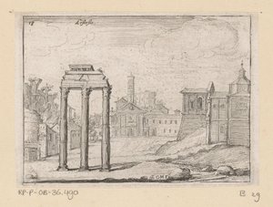 Vista do Fórum Romano em Roma Listesso (título no objeto) Vistas de Roma (título da série) Alcune vedute et prospettive di luoghi dishabitati di Roma (título da série)