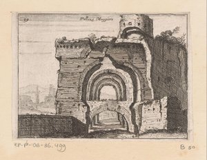 Palazzo Maggiore Pallazo Maggiore (título no objeto) Gezichten op Rome (título da série) Algumas vistas e perspectivas de lugares desabitados em Roma (título da série)