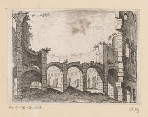 Resten van het Colosseum te Rome
Listesso (título sobre o objecto)
Gezichten op Rome (título da série)
Alcune vedute et prospettive di luoghi dishabitati di Roma (título da série)