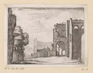 Ruïnes bij het Colosseum te Rome
Listesso (título sobre o objecto)
Gezichten op Rome (título da série)
Alcune vedute et prospettive di luoghi dishabitati di Roma (título da série)
