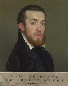 Busto Retrato de um jovem com uma inscrição de Giovanni Battista Moroni
