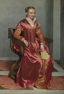 Retrato de uma senhora La Dama em vermelho, c. 1560 de Giovanni Battista Moroni