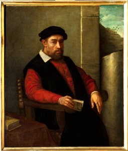 Retrato presumido de François Rabelais (1494-1553), escritor e médico francês. Pintura de Giovanni Battista Moroni (1525-1578) de Giovanni Battista Moroni