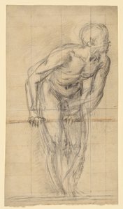 Um nu masculino em pé (frente); Um nu masculino em pé (verso) de Giovanni Battista Naldini