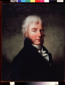 Retrato do Príncipe Sergei F. Golitsyn (1749-1810). Pintura de Giovanni Battista Damon Ortolani (1750- depois de 1810), óleo sobre tela antes de 1810. Arte italiana, classicismo do século XIX. Estado V. Museu Tropinin, Mosco de Giovanni Battista Ortolani Damon
