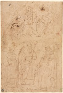 Madonna e Criança em Glória acima de Três Santos, c. 1570