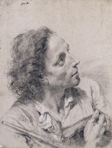 Um astrônomo segurando um livro e um telescópio, olhando para a direita, de Giovanni Battista Piazzetta
