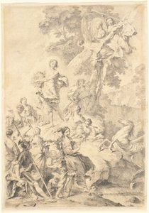 Apolo, as musas e Marte: em louvor de Tasso de Giovanni Battista Piazzetta
