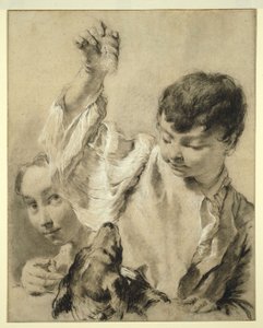 Giacomo a alimentar um cão de Giovanni Battista Piazzetta