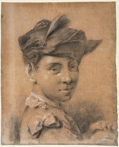 Cabeça de um jovem de chapéu, antes de 1735. de Giovanni Battista Piazzetta