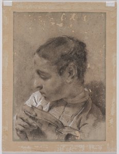 Cabeça de um jovem de perfil com um livro, c. 173040s.