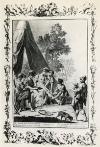 Jerusalém Entregue, canto XI ilustração de Giovanni Battista Piazzetta (1683-1754) para poema de Torquato Tasso (1544-1595), edição publicada em Veneza em 1745, Itália de Giovanni Battista Piazzetta