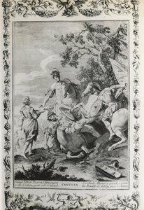 Jerusalém Entregue, canto XX, ilustração de Giovanni Battista Piazzetta (1683-1754) para poema de Torquato Tasso (1544-1595), edição publicada em Veneza em 1745, Itália de Giovanni Battista Piazzetta