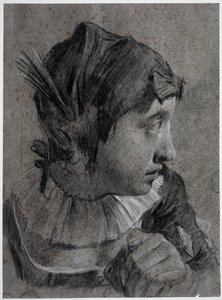 Cabeça de uma jovem rapariga (Barbara Piazzetta?) de Giovanni Battista Piazzetta