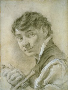 Retrato de um jovem segurando uma espada de Giovanni Battista Piazzetta