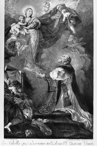 Virgem Aparecendo a São Filipe Neri, de Giovanni Battista Piazzetta (1682-1754), gravura de Innocente Alessandri, Itália de Giovanni Battista Piazzetta