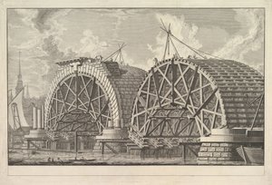 Uma vista de parte da ponte pretendida em Blackfriars, Londres, ca. 1764 de Giovanni Battista Piranesi
