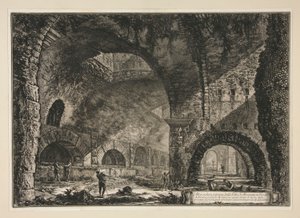 Outra Vista Interior da Vila de Maecenas em Tivoli, a partir de Vedute di Roma de Giovanni Battista Piranesi