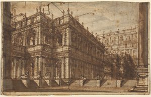 Um antigo fórum com pórticos de Giovanni Battista Piranesi