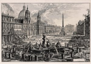 Vista da Piazza Navona em Roma (de: Vedute di Roma) de Giovanni Battista Piranesi