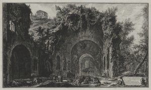 Vista da fonte e da gruta de Egéria fora da Porta Capena ou de San Sebastiano, de: Vedute di Roma de Giovanni Battista Piranesi