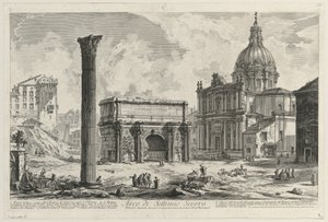 Vista do Arco de Septímio Severo de Giovanni Battista Piranesi