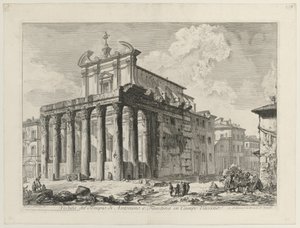 Vista do templo de Antonino e Faustina de Giovanni Battista Piranesi