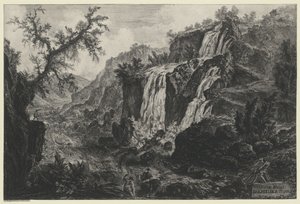 Vista da cascata em Tivoli (de: Vedute di Roma) de Giovanni Battista Piranesi