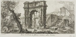 Arco de Pola na Ístria perto do Portão, placa 24 de Algumas Vistas dos Arcos do Triunfo e outros monumentos de Giovanni Battista Piranesi