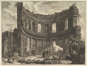 Sobras do templo de Apolo na vila de Adriano, perto da vila de Tivoli Hadrians ..., ca. 1768 de Giovanni Battista Piranesi