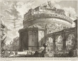 Vista do mausoléu de Aélio Adriano (Castelo de Santo Ângelo) de Giovanni Battista Piranesi