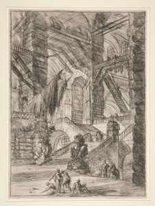Carceri, VIII: A Escadaria com Troféus de Giovanni Battista Piranesi