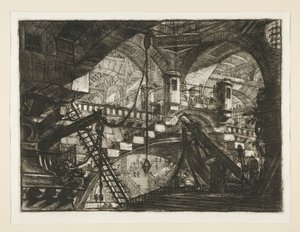 Carceri, XI: O arco com ornamento de concha de Giovanni Battista Piranesi