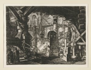 Carceri, XVI: O Cais com Correntes de Giovanni-Battista Piranesi