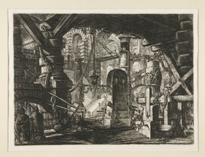 Carceri, XVI: O cais com correntes de Giovanni Battista Piranesi
