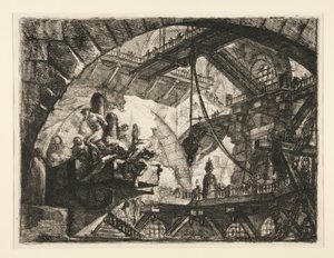 Carceri, X: Prisioneiros numa Plataforma de Projecção de Giovanni Battista Piranesi