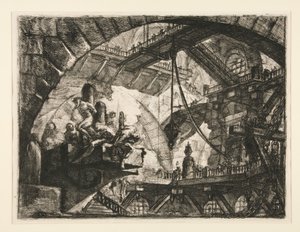 Carceri, X: Prisioneiros numa plataforma saliente de Giovanni Battista Piranesi
