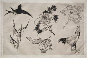 Serviço de Jantar (serviço Rousseau): Andorinha, Galo e Flores (nº 8) de Giovanni-Battista Piranesi