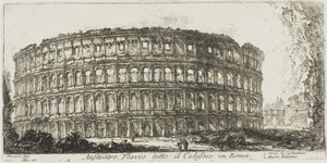 Anfiteatro Flaviano, chamado Coliseu. 1. Arco de Constantino. 2. Monte Palatino, placa 12 de Algumas Vistas dos Arcos do Triunfo e outros Monumentos de Giovanni Battista Piranesi