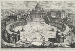 Vista da Praça de São Pedro com a Basílica de São Pedro na Cidade do Vaticano Veduta dell