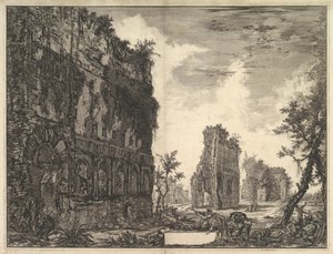 Villa Adriana: Praça de Ouro Praça de Ouro Vista das sobras do Circonfe ..., ca. 1776 de Giovanni Battista Piranesi