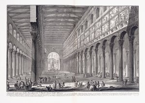 Interior da basílica de São Paulo fora dos muros de Giovanni Battista Piranesi