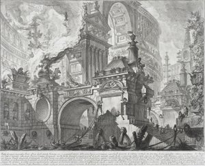 Parte de um porto espaçoso e magnífico para o uso dos antigos romanos que se abrem para uma grande praça do mercado, 1761-80