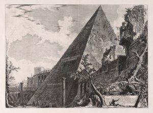Piramide di C. Cestio (Pirâmide de Caio Cestius), de Vedute di Roma (Vistas de Roma) de Giovanni-Battista Piranesi
