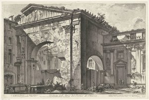 Porticus van Octavia te Rome Vista do Átrio do Pórtico de Octavia (título no objeto) Gezichten op Rome (título da série) Vistas de Roma projetadas e gravadas pelo arquiteto Giambattista Piranesi Ve (nez) iano (título da série) de Giovanni Battista Piranesi