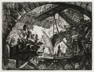 Prisioneiros numa plataforma saliente de Giovanni Battista Piranesi