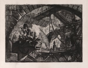 Prisioneiros numa Plataforma de Projecção, placa 10 de Carceri d de Giovanni Battista Piranesi