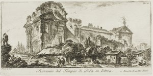 Vista traseira do Templo de Pola na Ístria. 1. Vista traseira de outro templo, placa 22 de Algumas Vistas dos Arcos do Triunfo e outros Monumentos de Giovanni-Battista Piranesi
