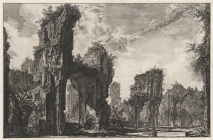 Ruínas do Sisto, ou da grande sala das Termas Antoninas de Giovanni Battista Piranesi