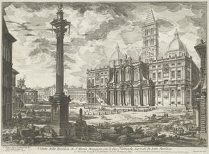 Santa Maria Maggiore te Roma
Vista da Basílica de Santa Maria Maior com as duas fábricas laterais da Basílica (título sobre o objecto)
Gezichten op Rome (título da série)
Vistas de Roma desenhadas e gravadas pelo arquitecto Giambattista Piranesi Ve(nez) de Giovanni Battista Piranesi